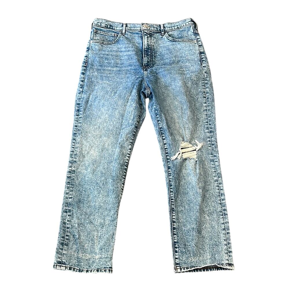 EXPRESS Stone Wash Slim Straight Super High Rise Jeans Size 14